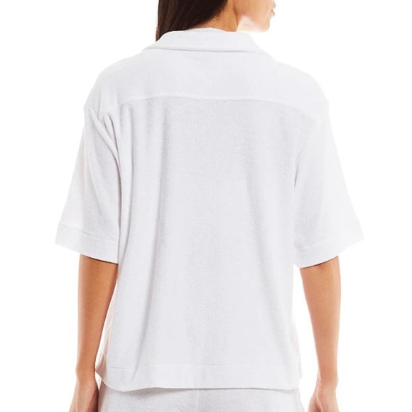 Gianni Bini Top NWT Terry Cloth Top Front Button Short Sleeve Adorable Size M😊 - Picture 4 of 6